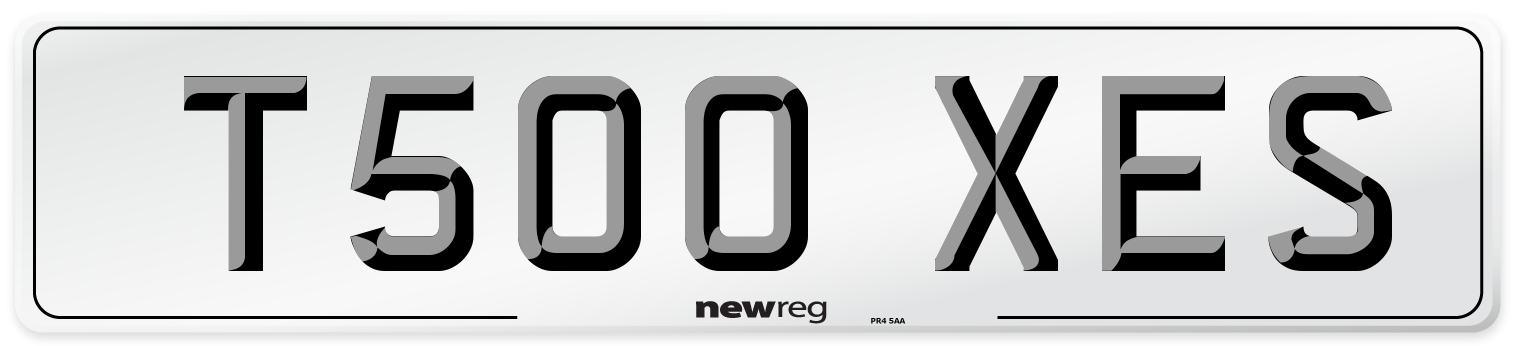 T500 XES Number Plate from New Reg